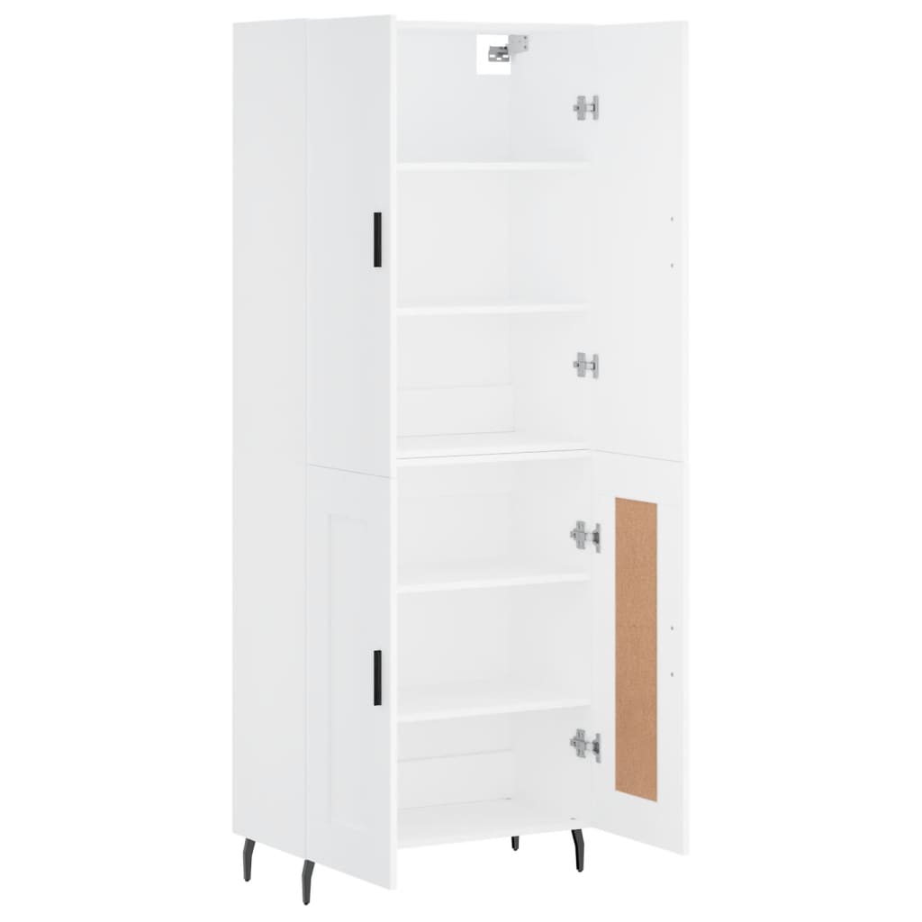 Hoge kast 69,5x34x180 cm bewerkt hout wit is nu te koop bij PeponiXL, paradijselijk wonen!