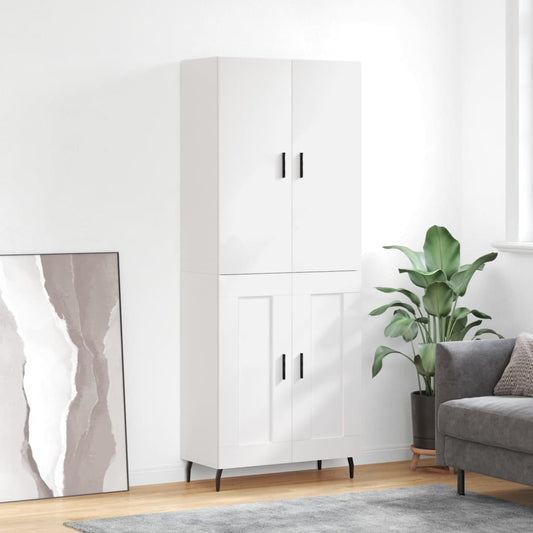 Hoge kast 69,5x34x180 cm bewerkt hout wit is nu te koop bij PeponiXL, paradijselijk wonen!
