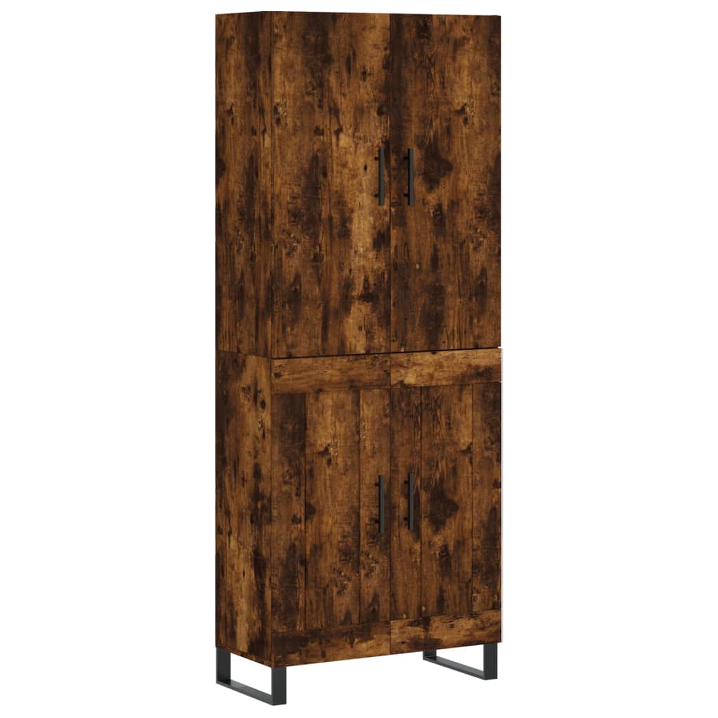 Hoge kast 69,5x34x180 cm bewerkt hout gerookt eikenkleurig is nu te koop bij PeponiXL, paradijselijk wonen!