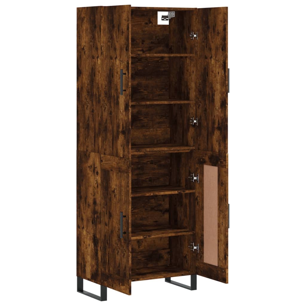 Hoge kast 69,5x34x180 cm bewerkt hout gerookt eikenkleurig is nu te koop bij PeponiXL, paradijselijk wonen!