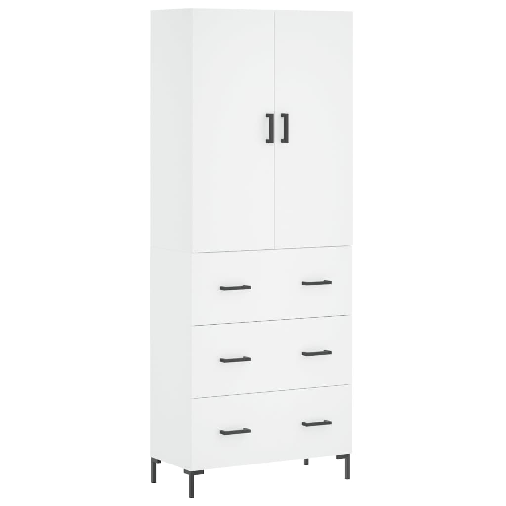 Hoge kast 69,5x34x180 cm bewerkt hout wit is nu te koop bij PeponiXL, paradijselijk wonen!
