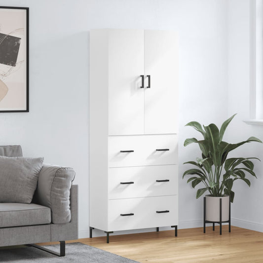 Hoge kast 69,5x34x180 cm bewerkt hout wit is nu te koop bij PeponiXL, paradijselijk wonen!