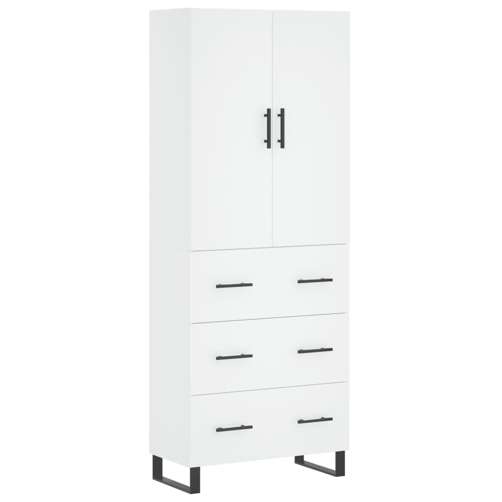 Hoge kast 69,5x34x180 cm bewerkt hout wit is nu te koop bij PeponiXL, paradijselijk wonen!
