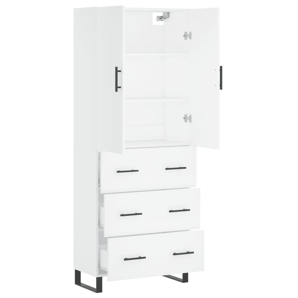 Hoge kast 69,5x34x180 cm bewerkt hout wit is nu te koop bij PeponiXL, paradijselijk wonen!
