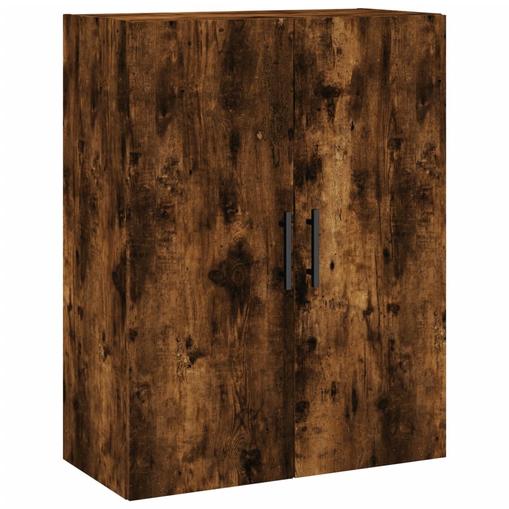 Hoge kast 69,5x34x180 cm bewerkt hout gerookt eikenkleurig is nu te koop bij PeponiXL, paradijselijk wonen!