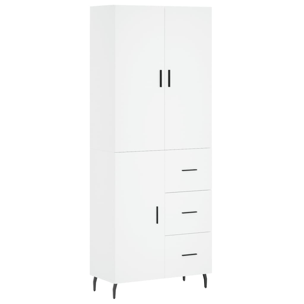 Hoge kast 69,5x34x180 cm bewerkt hout wit is nu te koop bij PeponiXL, paradijselijk wonen!