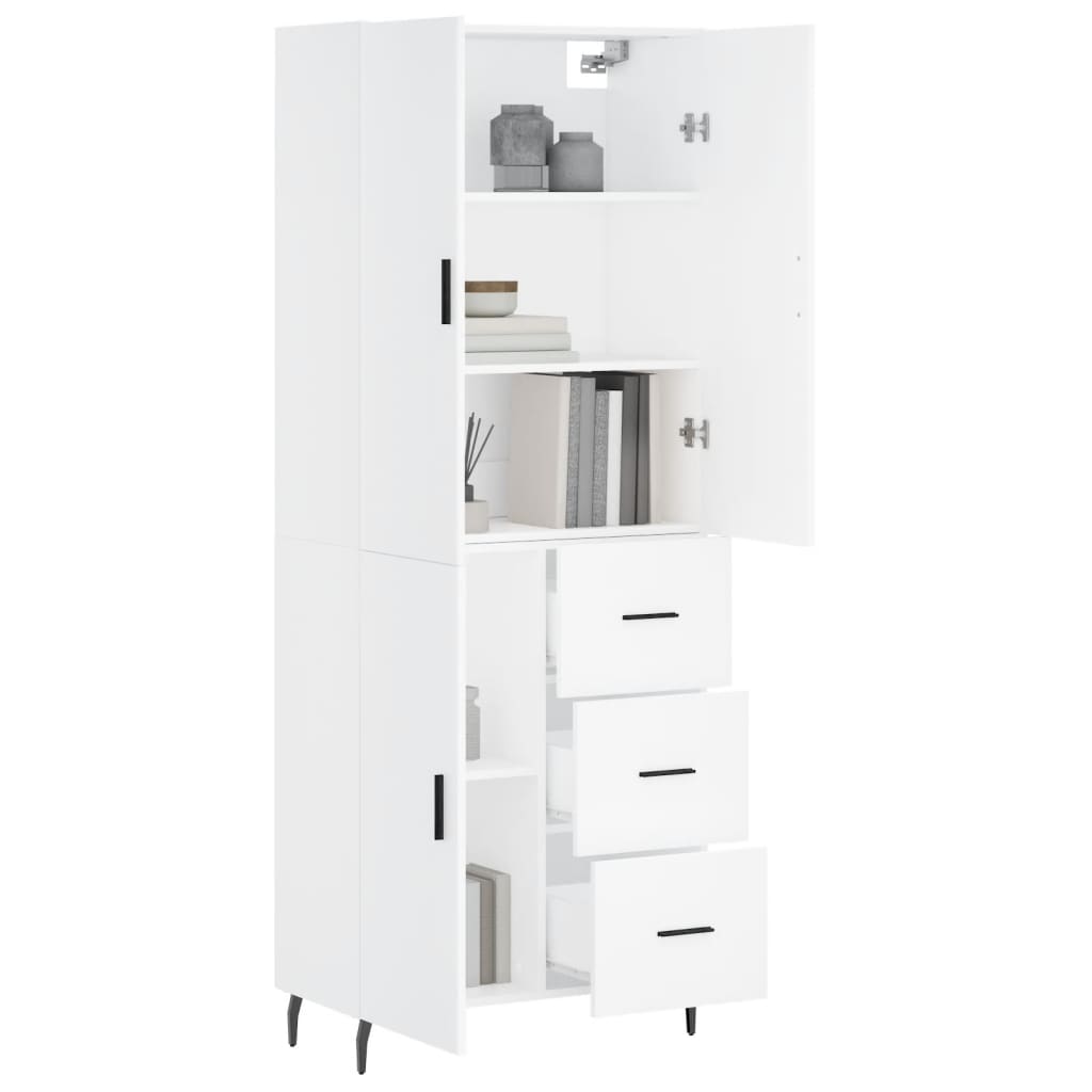 Hoge kast 69,5x34x180 cm bewerkt hout wit is nu te koop bij PeponiXL, paradijselijk wonen!
