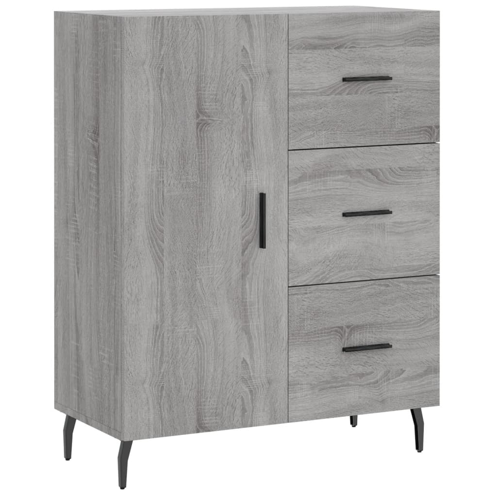 Hoge kast 69,5x34x180 cm bewerkt hout grijs sonoma eikenkleurig is nu te koop bij PeponiXL, paradijselijk wonen!