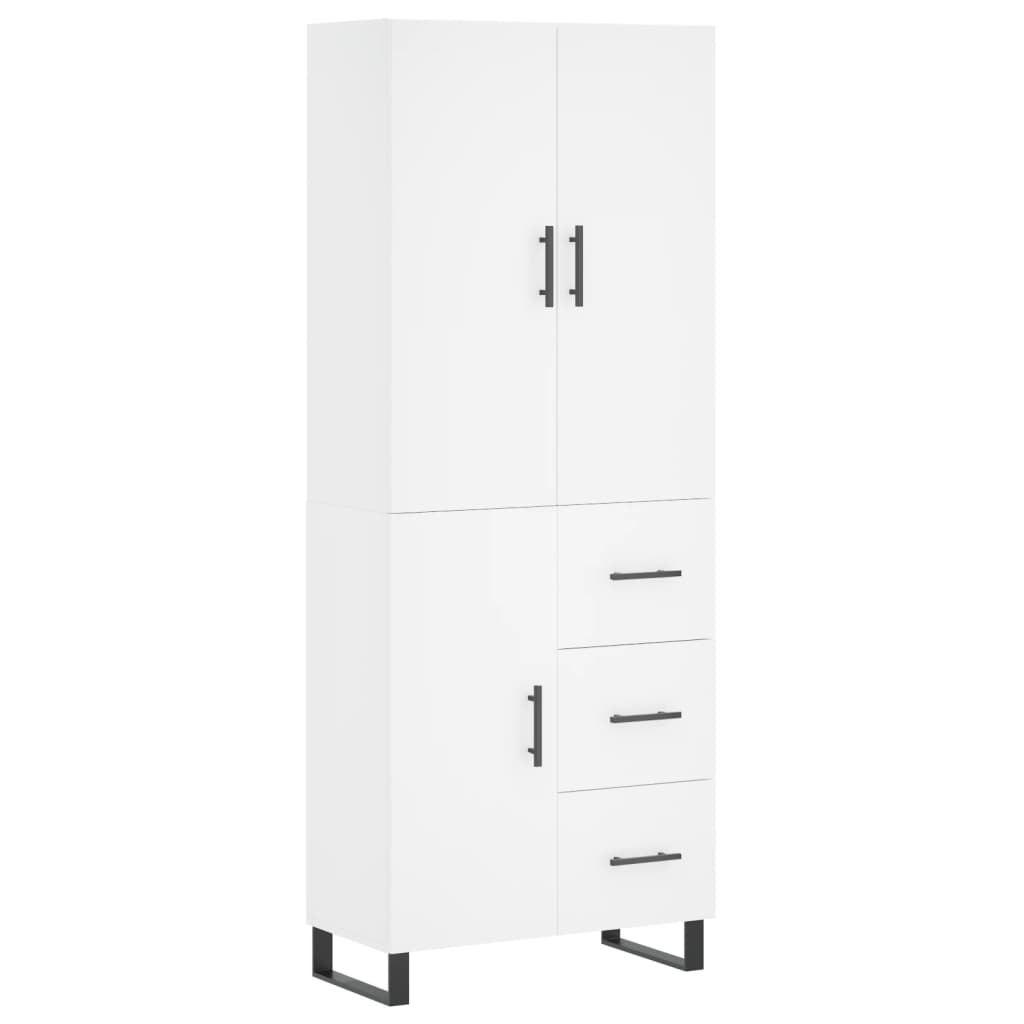 Hoge kast 69,5x34x180 cm bewerkt hout wit is nu te koop bij PeponiXL, paradijselijk wonen!