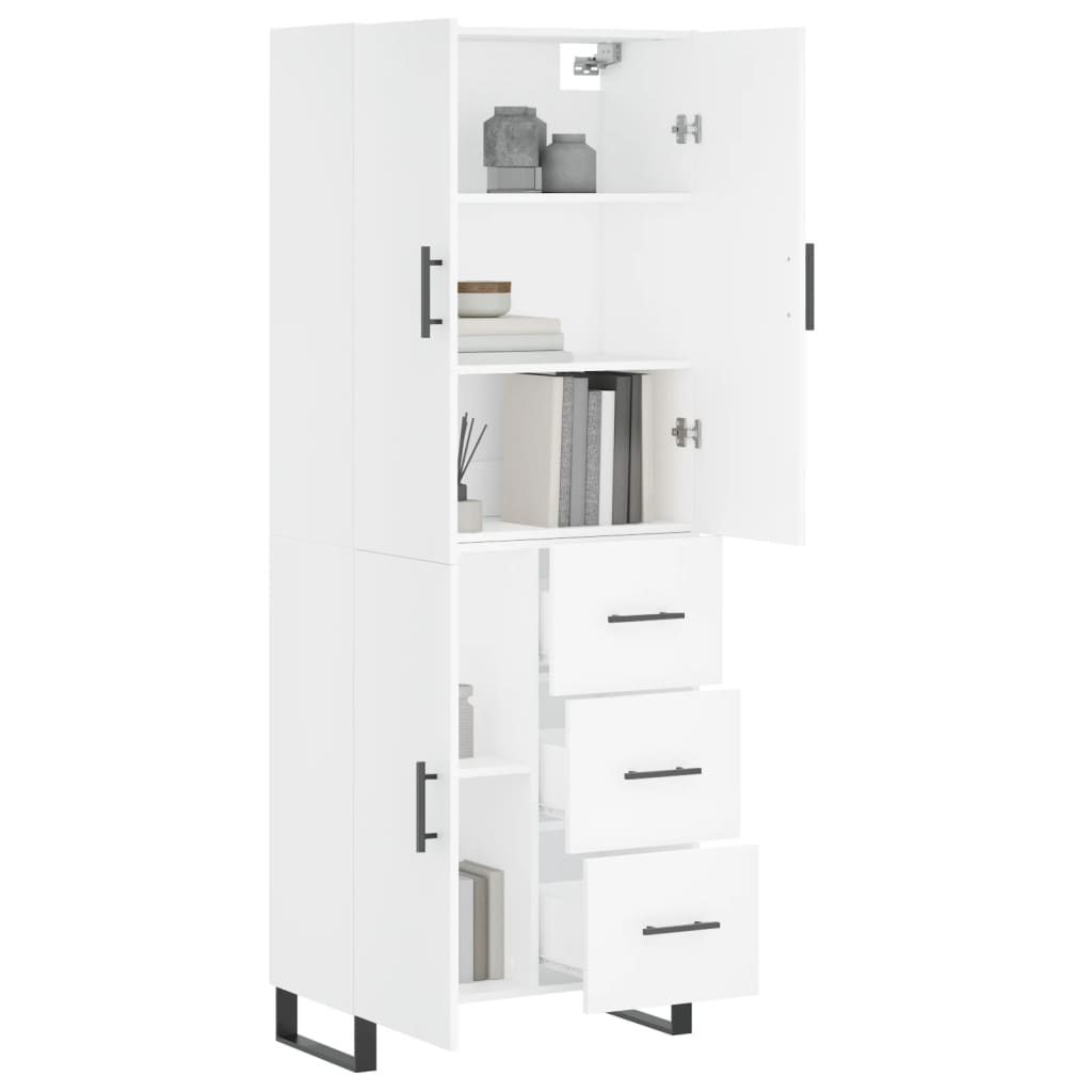 Hoge kast 69,5x34x180 cm bewerkt hout wit is nu te koop bij PeponiXL, paradijselijk wonen!