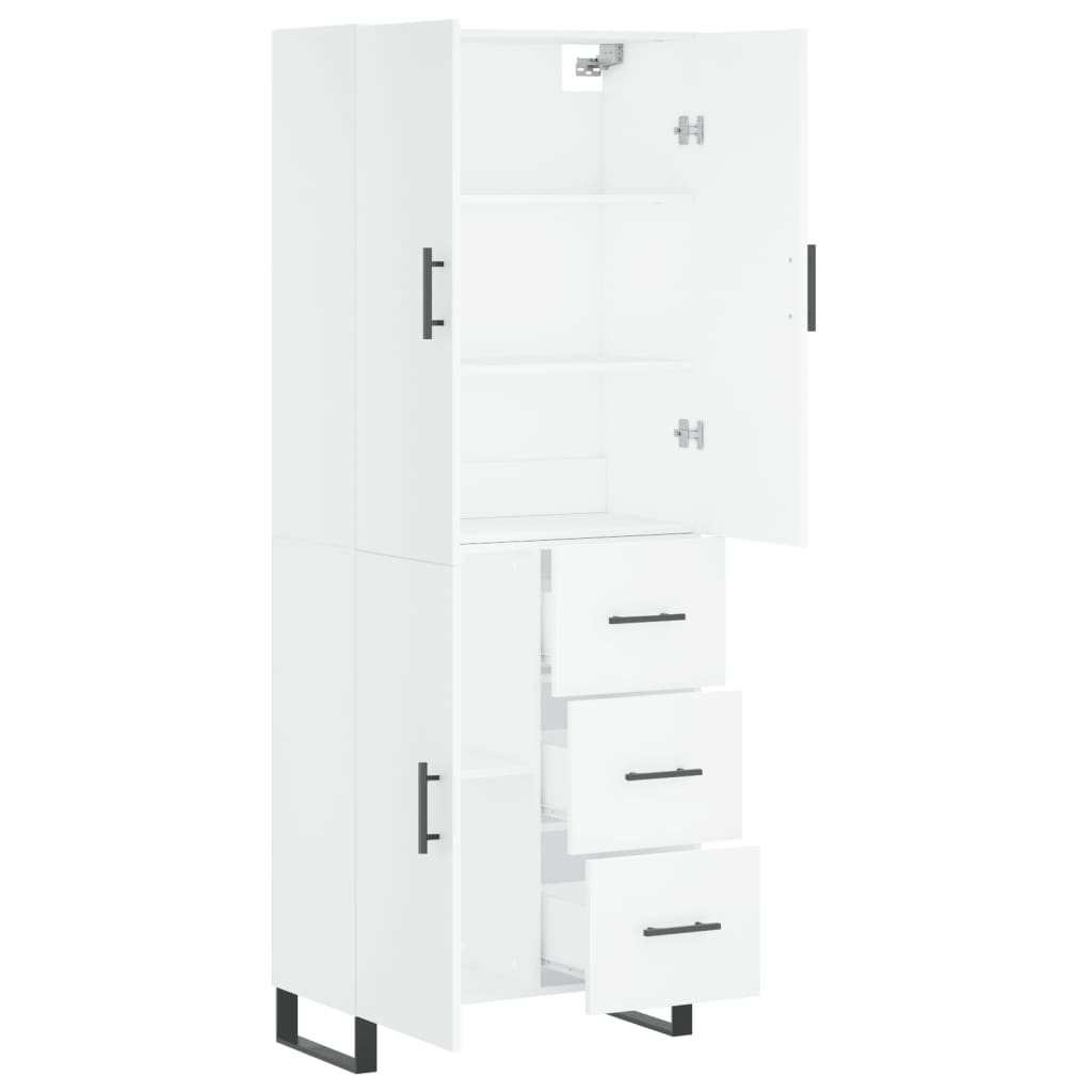 Hoge kast 69,5x34x180 cm bewerkt hout wit is nu te koop bij PeponiXL, paradijselijk wonen!