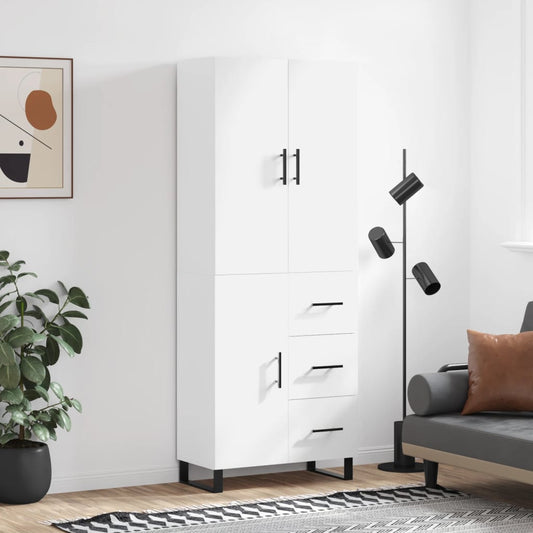 Hoge kast 69,5x34x180 cm bewerkt hout wit is nu te koop bij PeponiXL, paradijselijk wonen!
