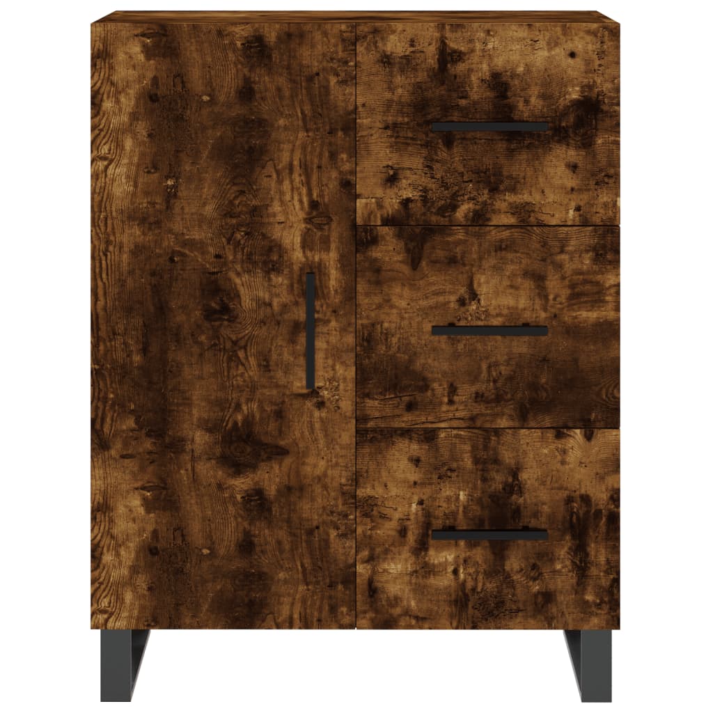 Hoge kast 69,5x34x180 cm bewerkt hout gerookt eikenkleurig is nu te koop bij PeponiXL, paradijselijk wonen!