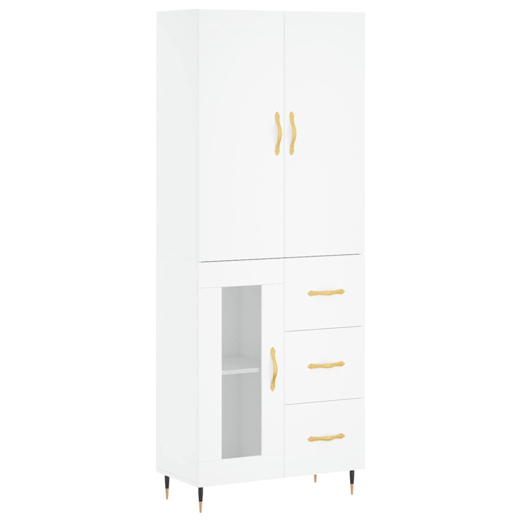 Hoge kast 69,5x34x180 cm bewerkt hout wit is nu te koop bij PeponiXL, paradijselijk wonen!