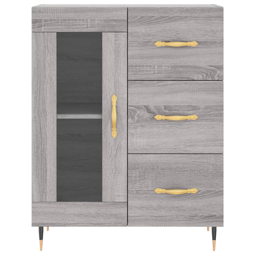 Hoge kast 69,5x34x180 cm bewerkt hout grijs sonoma eikenkleurig is nu te koop bij PeponiXL, paradijselijk wonen!