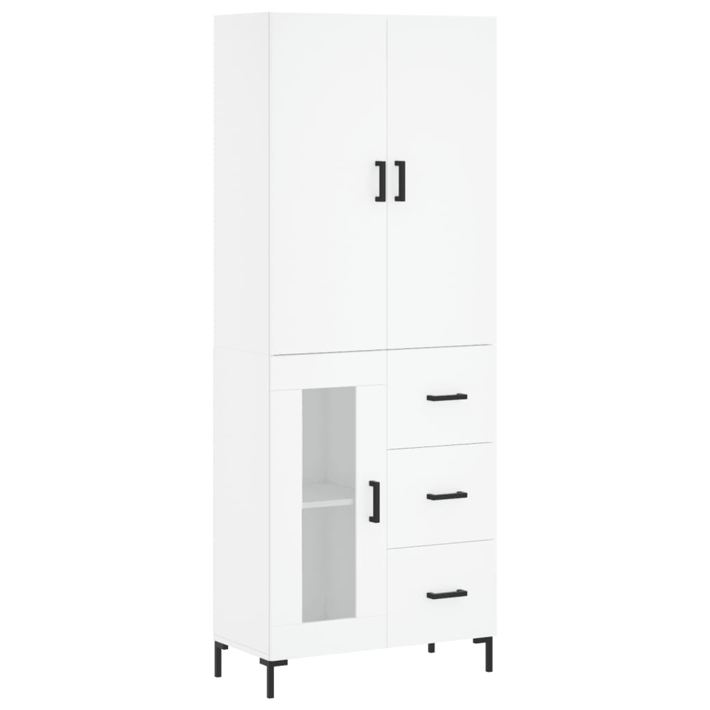 Hoge kast 69,5x34x180 cm bewerkt hout wit is nu te koop bij PeponiXL, paradijselijk wonen!
