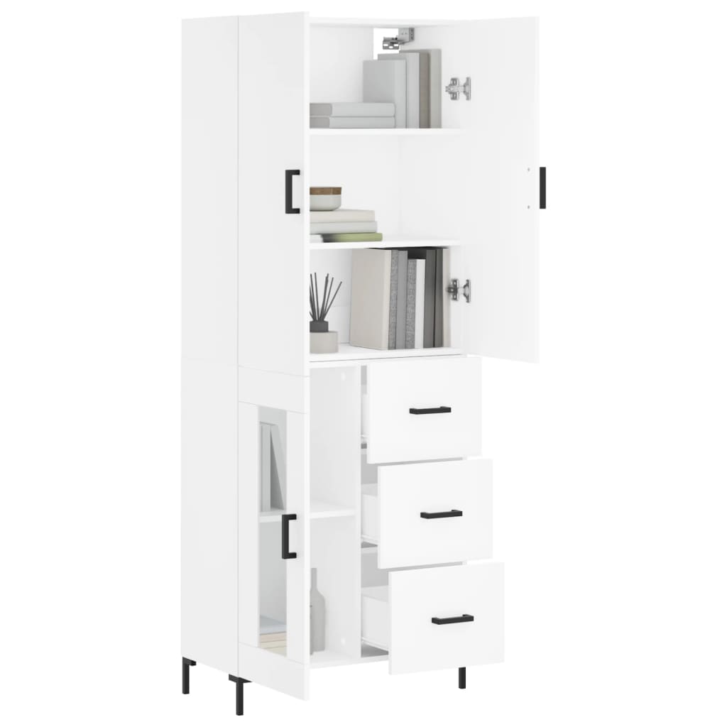 Hoge kast 69,5x34x180 cm bewerkt hout wit is nu te koop bij PeponiXL, paradijselijk wonen!