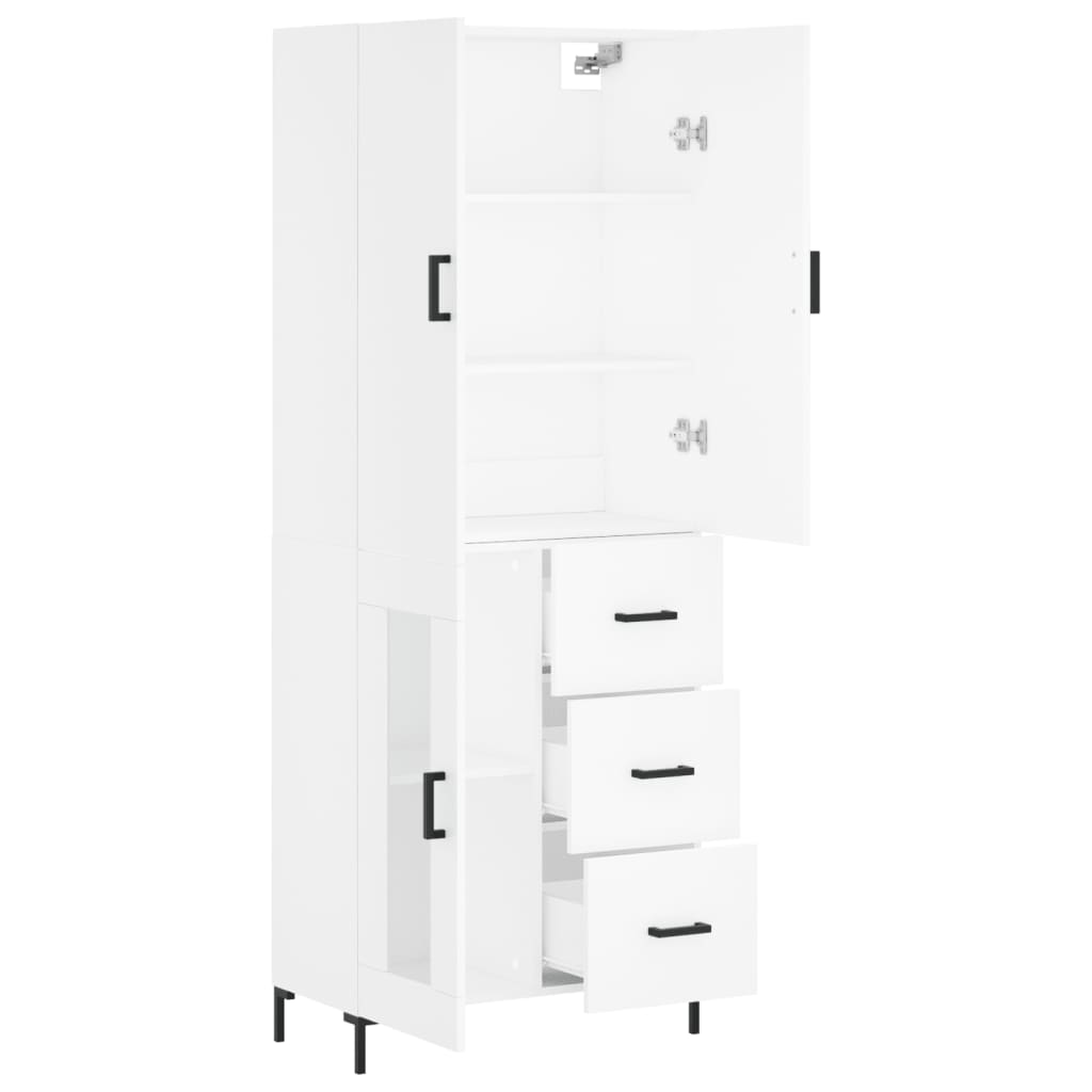 Hoge kast 69,5x34x180 cm bewerkt hout wit is nu te koop bij PeponiXL, paradijselijk wonen!