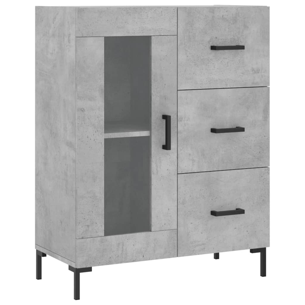 Hoge kast 69,5x34x180 cm bewerkt hout betongrijs is nu te koop bij PeponiXL, paradijselijk wonen!