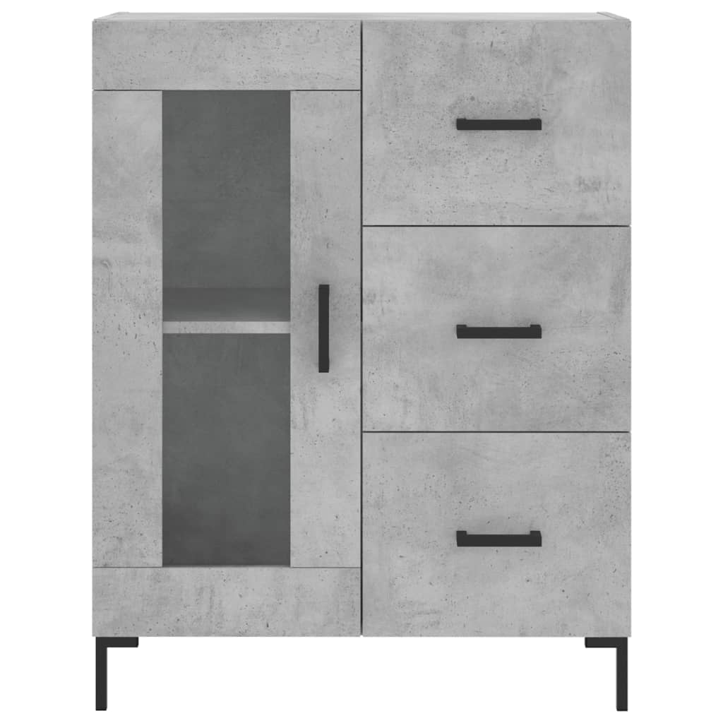Hoge kast 69,5x34x180 cm bewerkt hout betongrijs is nu te koop bij PeponiXL, paradijselijk wonen!