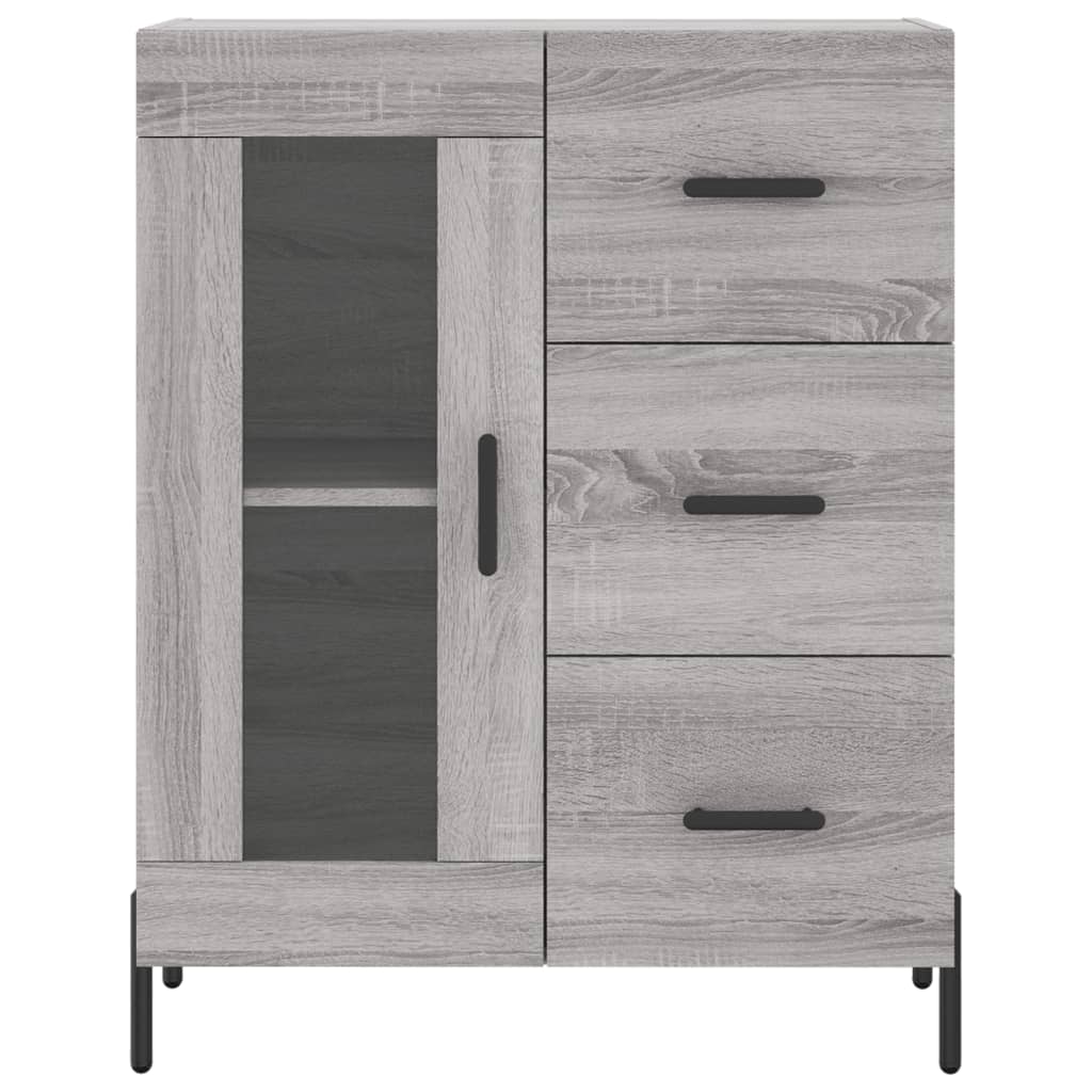 Hoge kast 69,5x34x180 cm bewerkt hout grijs sonoma eikenkleurig is nu te koop bij PeponiXL, paradijselijk wonen!