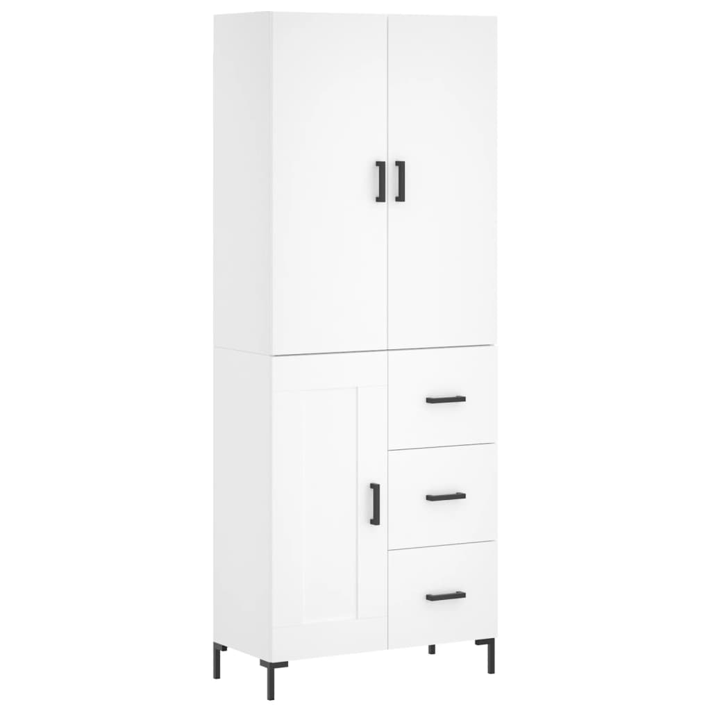 Hoge kast 69,5x34x180 cm bewerkt hout wit is nu te koop bij PeponiXL, paradijselijk wonen!