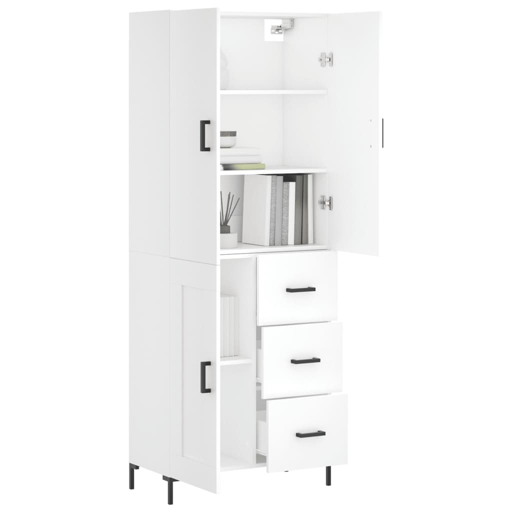 Hoge kast 69,5x34x180 cm bewerkt hout wit is nu te koop bij PeponiXL, paradijselijk wonen!