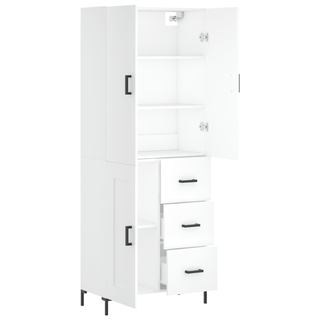 Hoge kast 69,5x34x180 cm bewerkt hout wit is nu te koop bij PeponiXL, paradijselijk wonen!