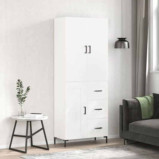 Hoge kast 69,5x34x180 cm bewerkt hout wit is nu te koop bij PeponiXL, paradijselijk wonen!