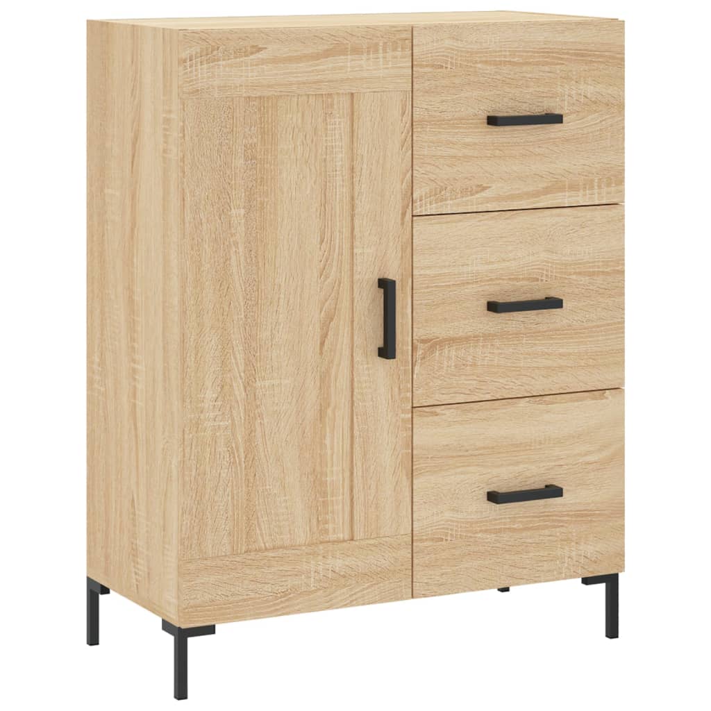 Hoge kast 69,5x34x180 cm bewerkt hout sonoma eikenkleurig is nu te koop bij PeponiXL, paradijselijk wonen!