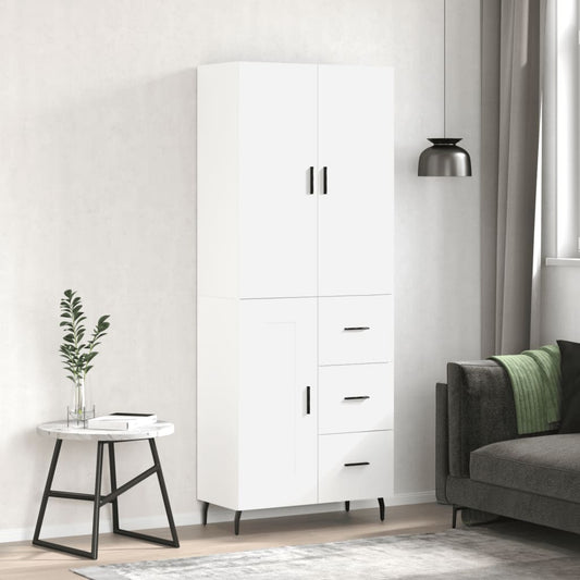 Hoge kast 69,5x34x180 cm bewerkt hout wit is nu te koop bij PeponiXL, paradijselijk wonen!
