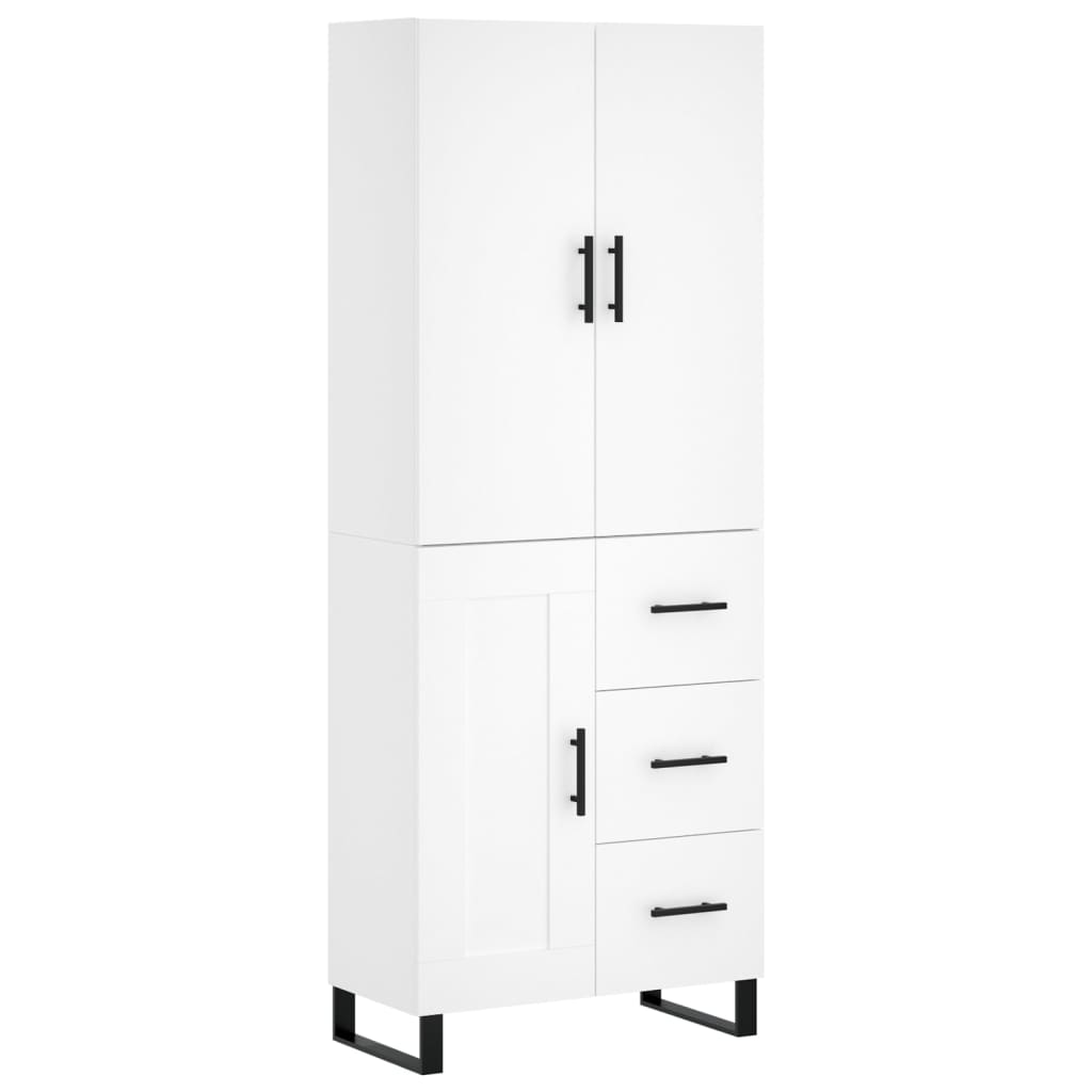 Hoge kast 69,5x34x180 cm bewerkt hout wit is nu te koop bij PeponiXL, paradijselijk wonen!