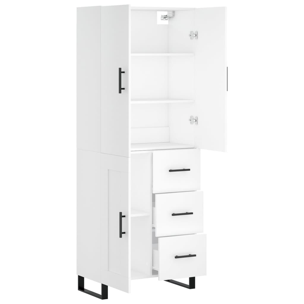 Hoge kast 69,5x34x180 cm bewerkt hout wit is nu te koop bij PeponiXL, paradijselijk wonen!