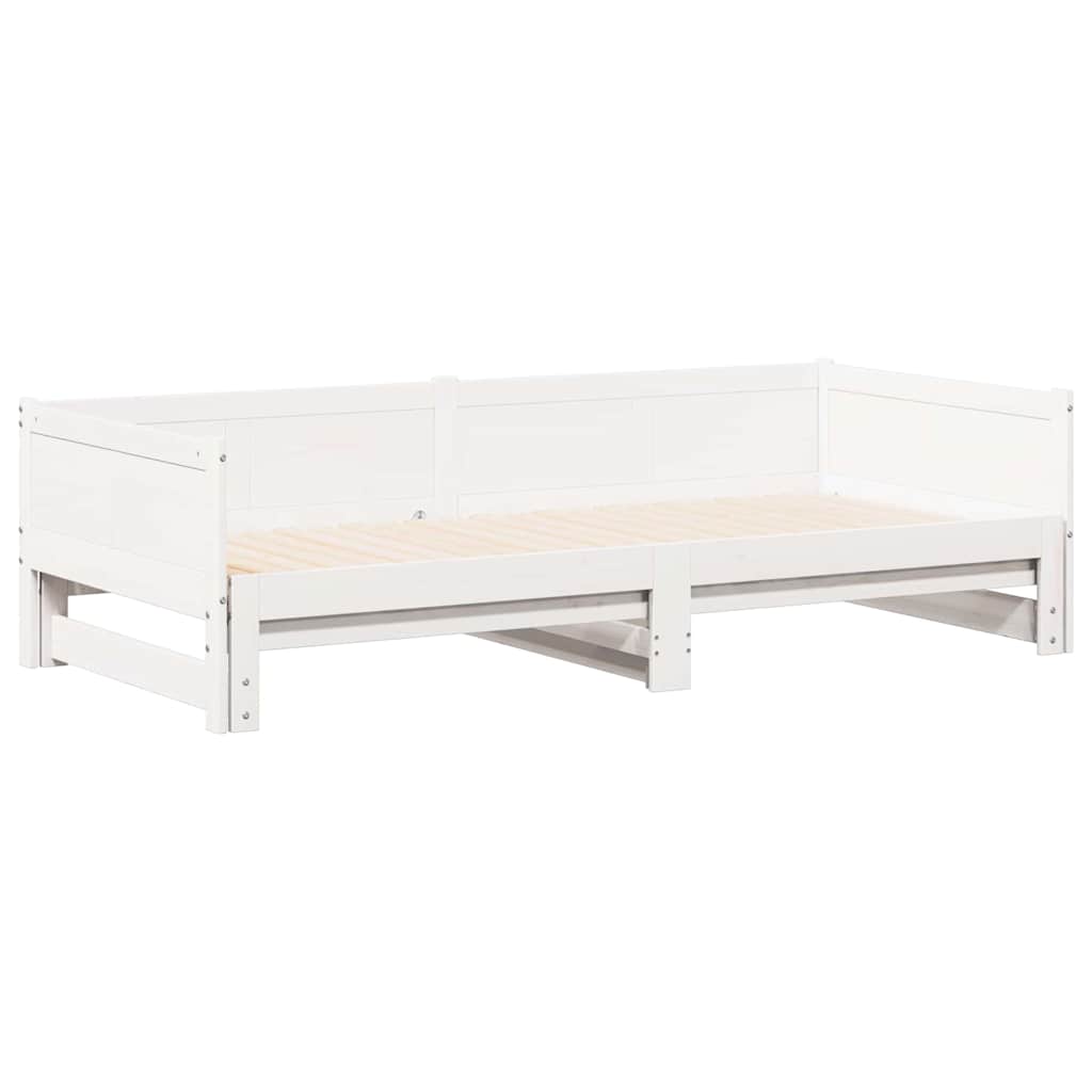 Uittrekbare Dagbed Wit 203,5 x 184 x 56,5 cm Massief Vurenhout is nu te koop bij PeponiXL, paradijselijk wonen!