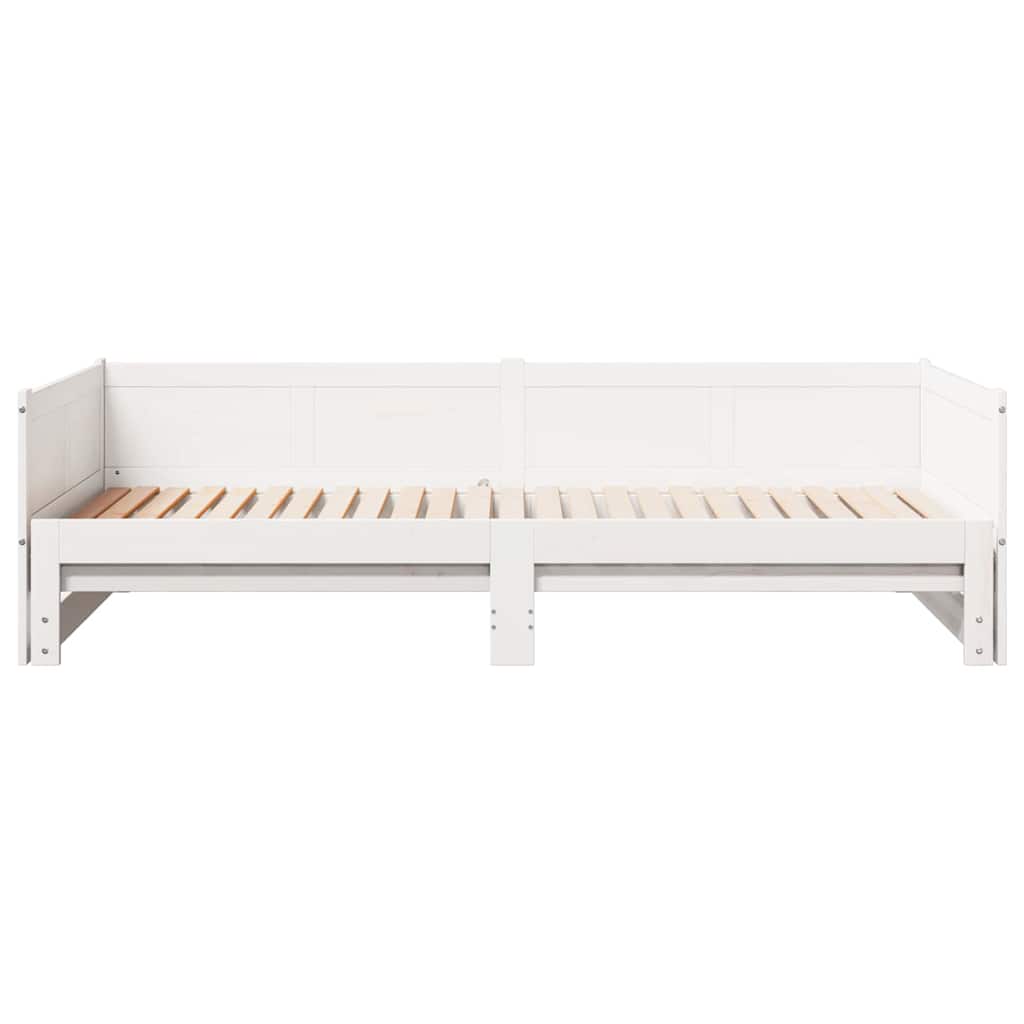 Uittrekbare Dagbed Wit 203,5 x 184 x 56,5 cm Massief Vurenhout is nu te koop bij PeponiXL, paradijselijk wonen!