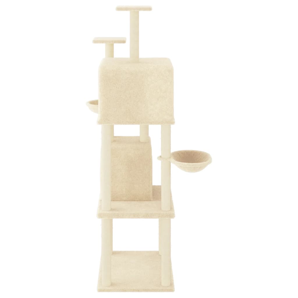 Kattenmeubel met sisal krabpalen 180 cm crèmekleurig is nu te koop bij PeponiXL, paradijselijk wonen!