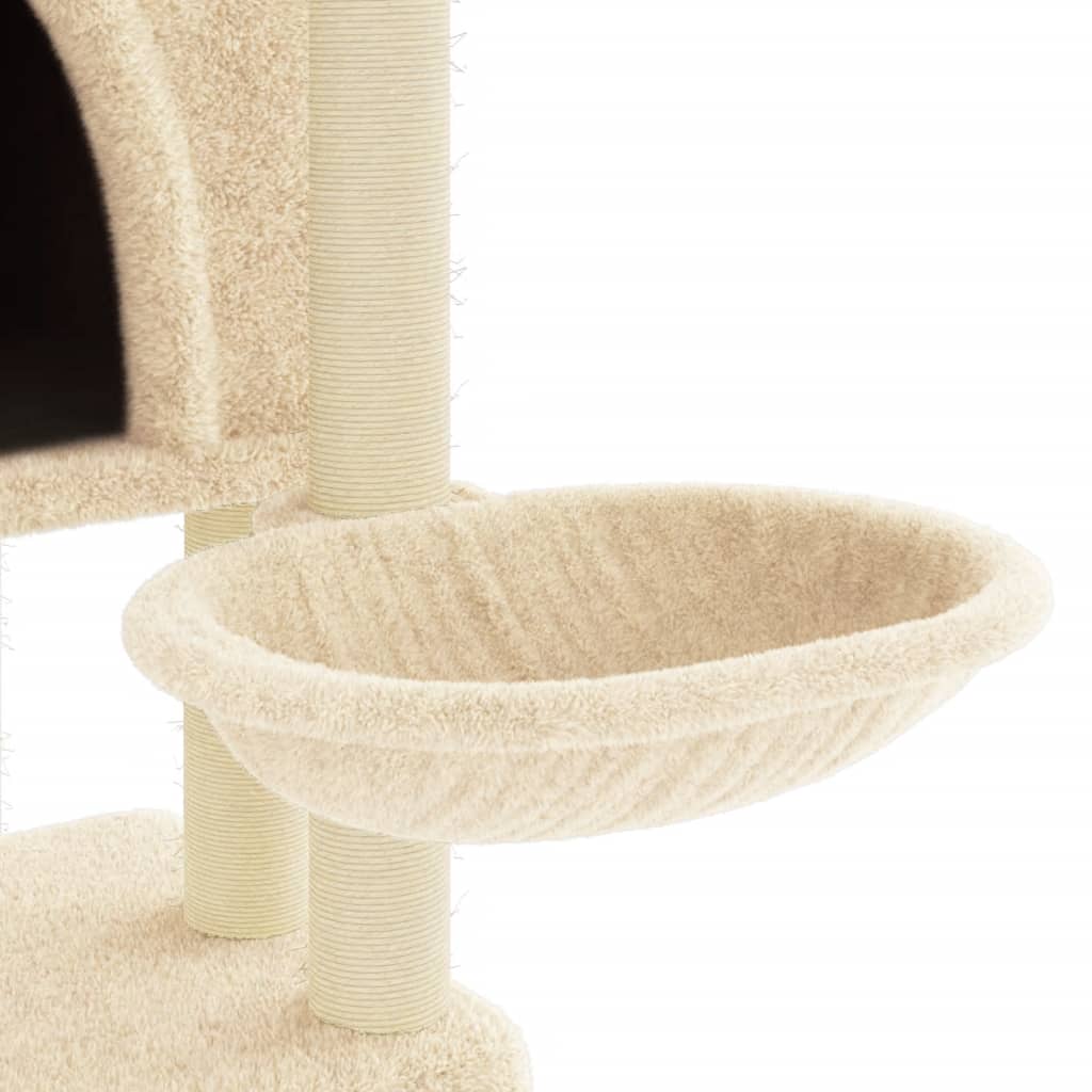 Kattenmeubel met sisal krabpalen 180 cm crèmekleurig is nu te koop bij PeponiXL, paradijselijk wonen!