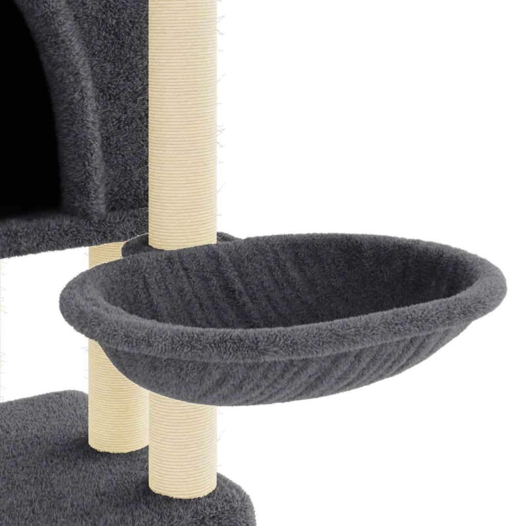 Kattenmeubel met sisal krabpalen 180 cm donkergrijs is nu te koop bij PeponiXL, paradijselijk wonen!