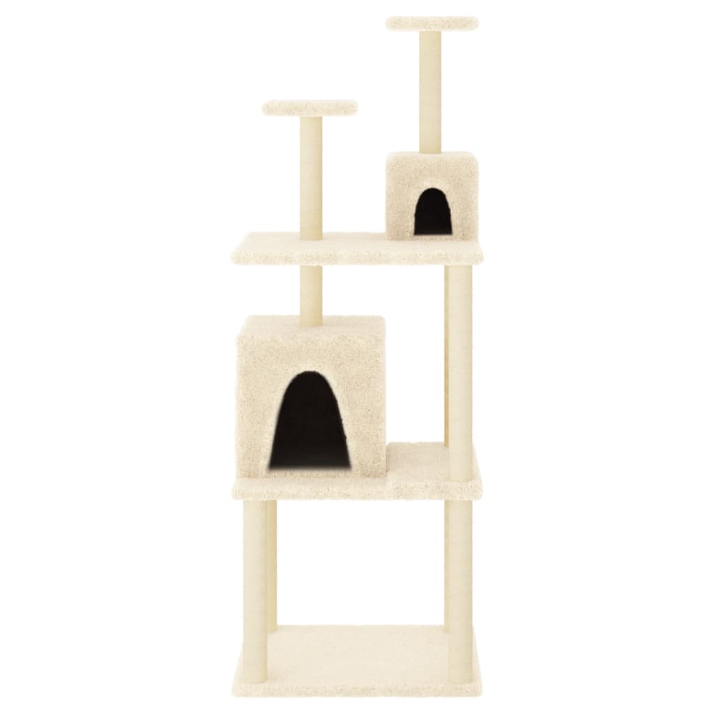 Kattenmeubel met sisal krabpalen 167 cm crèmekleurig is nu te koop bij PeponiXL, paradijselijk wonen!