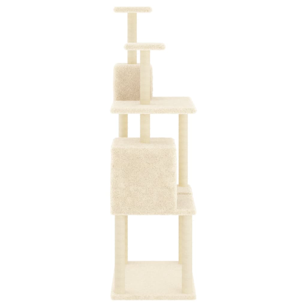 Kattenmeubel met sisal krabpalen 167 cm crèmekleurig is nu te koop bij PeponiXL, paradijselijk wonen!