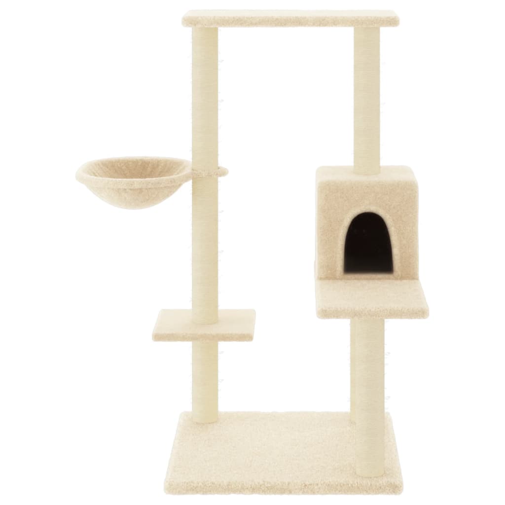 Kattenmeubel met sisal krabpalen 95 cm crèmekleurig is nu te koop bij PeponiXL, paradijselijk wonen!