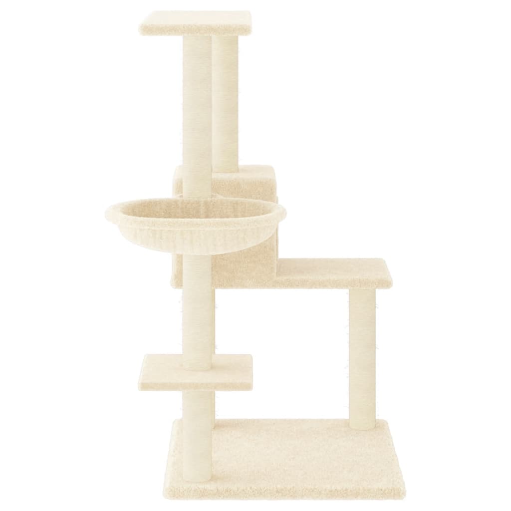 Kattenmeubel met sisal krabpalen 95 cm crèmekleurig is nu te koop bij PeponiXL, paradijselijk wonen!