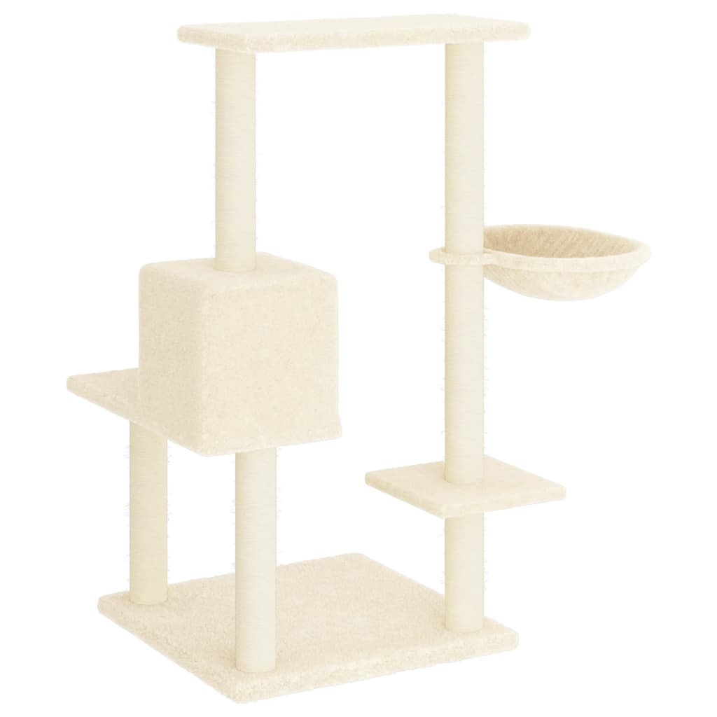 Kattenmeubel met sisal krabpalen 95 cm crèmekleurig is nu te koop bij PeponiXL, paradijselijk wonen!