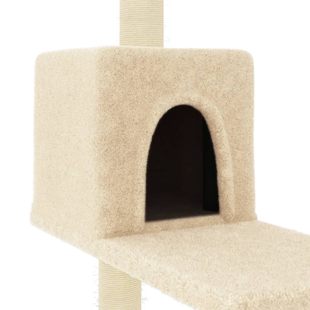Kattenmeubel met sisal krabpalen 95 cm crèmekleurig is nu te koop bij PeponiXL, paradijselijk wonen!