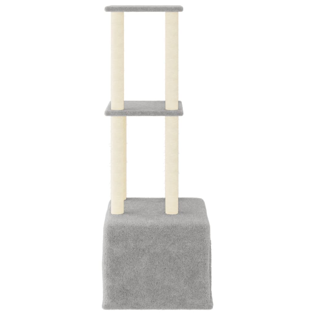 Kattenmeubel met sisal krabpalen 133,5 cm lichtgrijs is nu te koop bij PeponiXL, paradijselijk wonen!