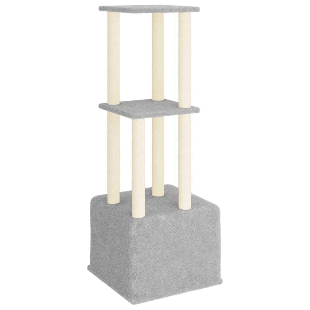 Kattenmeubel met sisal krabpalen 133,5 cm lichtgrijs is nu te koop bij PeponiXL, paradijselijk wonen!