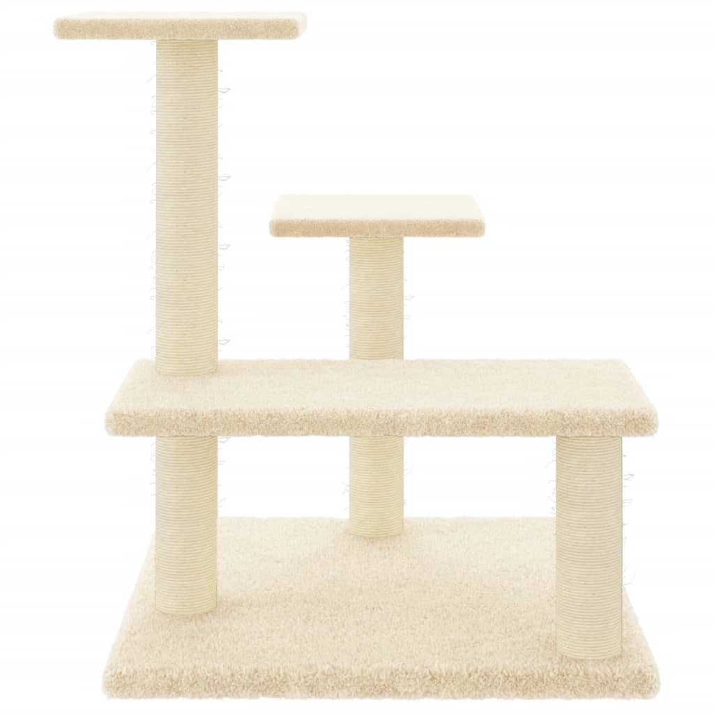 Kattenmeubel met sisal krabpalen 61 cm crèmekleurig is nu te koop bij PeponiXL, paradijselijk wonen!