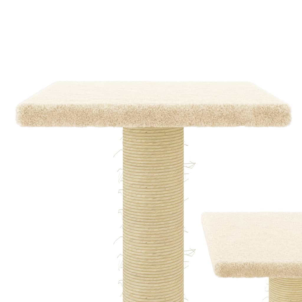 Kattenmeubel met sisal krabpalen 61 cm crèmekleurig is nu te koop bij PeponiXL, paradijselijk wonen!