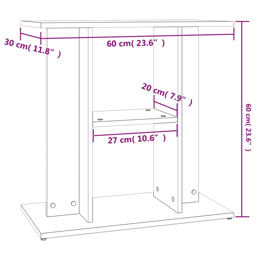 Aquariumstandaard 60x30x60 cm bewerkt hout wit is nu te koop bij PeponiXL, paradijselijk wonen!