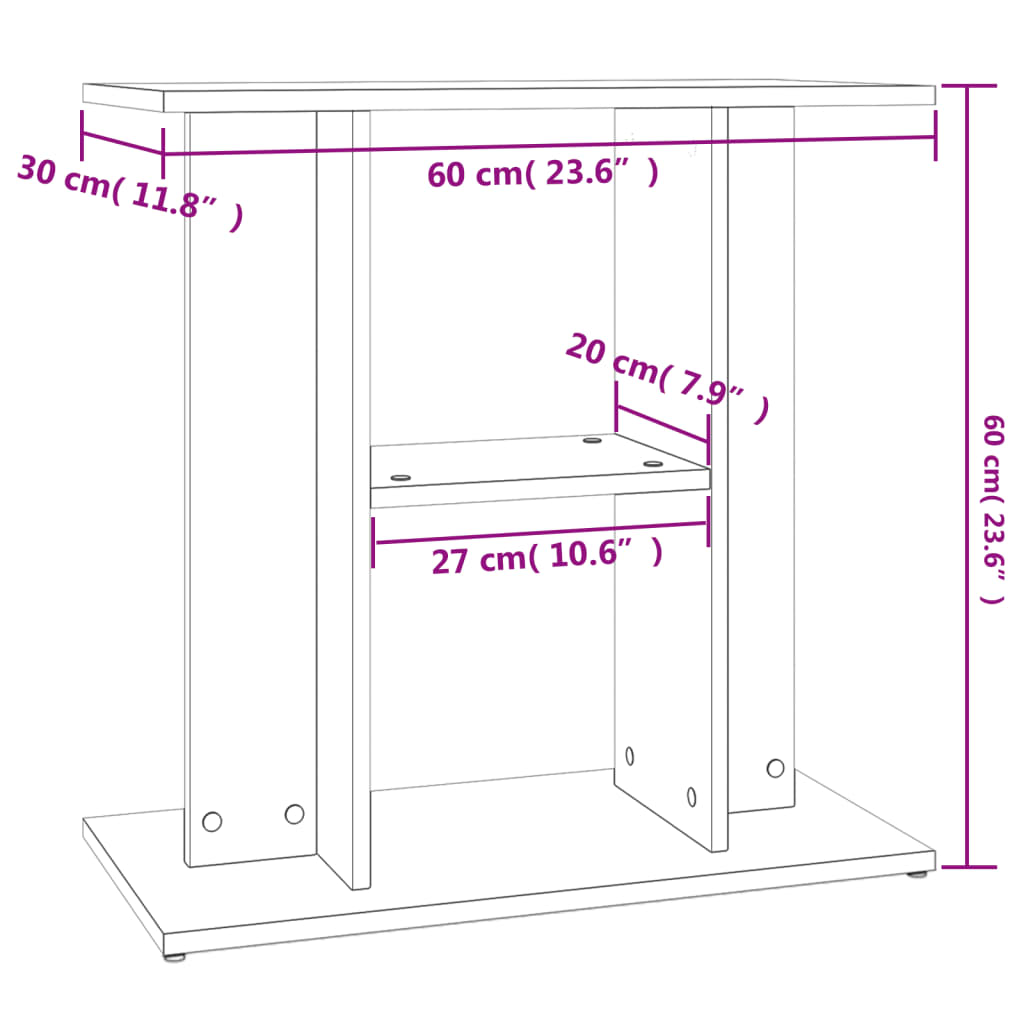 Aquariumstandaard 60x30x60 cm bewerkt hout sonoma eikenkleurig is nu te koop bij PeponiXL, paradijselijk wonen!